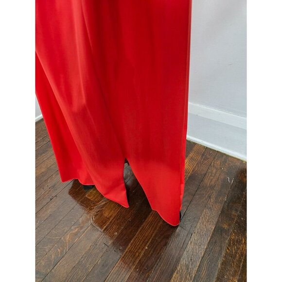 Vintage 70s Red Flowy Kaftan Maxi Dress Bohemian - Picture 14 of 16
